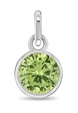 nice sterling silver cubic zirconia August birthstone baby charm